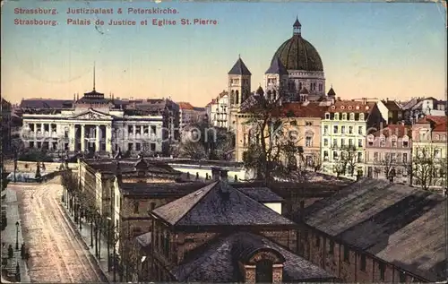 Strassburg Elsass Palais de Justice et Eglise Saint Pierre Palast Kirche Kat. Strasbourg