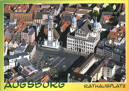 Augsburg Fliegeraufnahme Rathausplatz Kat. Augsburg