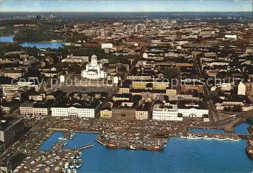 Helsinki Kallio Stadtteil mit Markt Fliegeraufnahme Kat. Helsinki