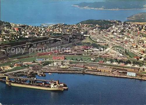 Narvik Stadtblick Hafen Fliegeraufnahmen Kat. Narvik