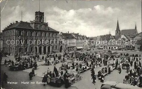 Weimar Thueringen Markt mit Rathaus Kat. Weimar
