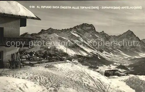 Cortina d Ampezzo Rifugio Duca d Aosta alle Tofane Sorapis Antelao Dolomiti Berghaus Dolomiten Gebirgspanorama Kat. Cortina d Ampezzo