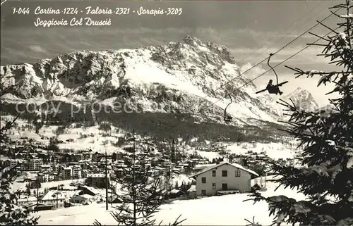 Cortina d Ampezzo Faloria Sorapis Seggiovia Col Druscie Winterpanorama Dolomiten Kat. Cortina d Ampezzo