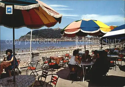 San Sebastian Guipuzcoa Vista desde la Perla Restaurant Terrasse Strand