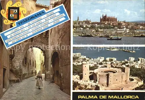 Palma de Mallorca Calle de la Almudaina Catedral Castillo de Bellver y Puerto Kat. Palma de Mallorca