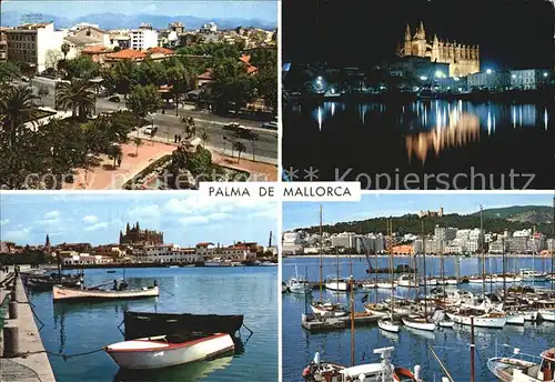 Palma de Mallorca Bellezas de la ciudad Puerto Catedral Hafen Segelyachten Kathedrale Kat. Palma de Mallorca
