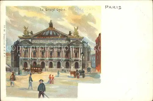 Paris Le Grand Opera Dessin Kuenstlerkarte Werbung Negus Caffee Kat. Paris
