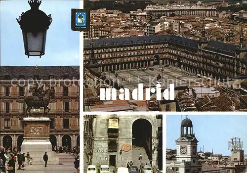 Madrid Spain Plaza Mayor Arco de Cuchilleros Monumento Puerta del Sol Kat. Madrid