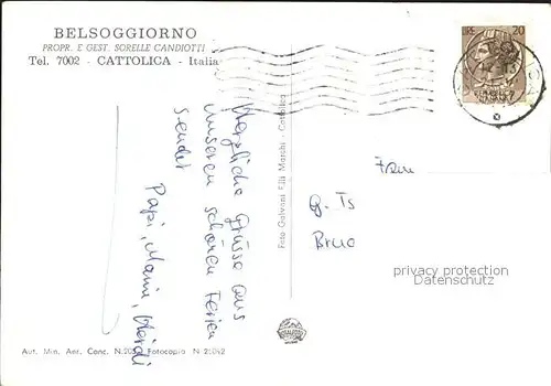 Cattolica Fliegeraufnahme Belsoggiorno Kat. Cattolica