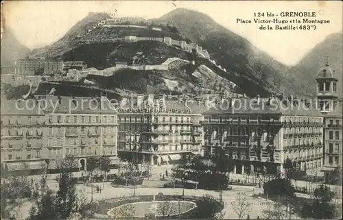 Grenoble Place Victor Hugo et la Montagne de la Bastille Kat. Grenoble