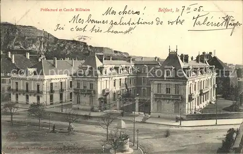 Belfort Alsace Prefecture et Cercle Militaire Kat. Belfort
