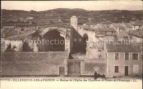 Villeneuve les Avignon Ruines de l Eglise des Chartreux et Coteau de l Ermitage Kat. Villeneuve les Avignon