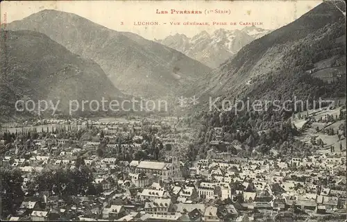 Luchon Haute Garonne Vue generale prise de Cazarilh et les Pyrenees Kat. Bagneres de Luchon