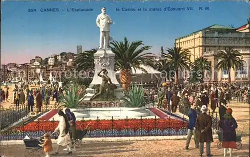 Cannes Alpes Maritimes Esplanade Casino Statue d Edouard VII Monument Kat. Cannes