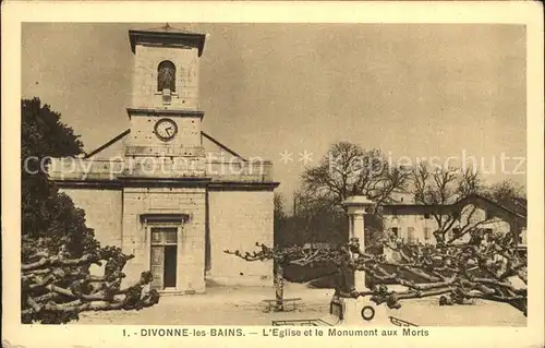 Divonne les Bains Eglise et Monument aux Morts Kirche Kriegerdenkmal Kat. Divonne les Bains