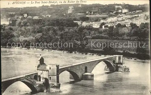 Avignon Vaucluse Pont Saint Benezet vu du Rocher des Doms Kat. Avignon