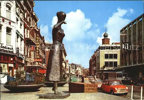 Nijmegen Grote Markt met beeld Mariken van Nimweghen Kat. Nimwegen Nijmegen