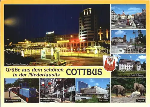 Cottbus Fuerst Pueckler Passage Altmarkt Brandenburger Platz Schloss Branitz Parkeisenbahn Lausitzer Hof Stadthalle Tierpark Kat. Cottbus