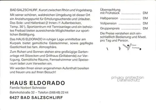 Bad Salzschlirf Pension Haus Eldorado Kat. Bad Salzschlirf