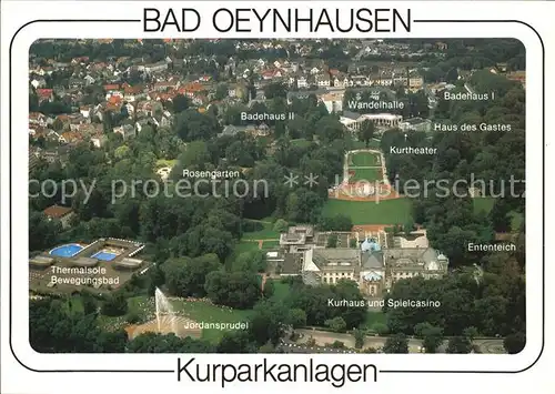 Bad Oeynhausen Fliegeraufnahme Kurhaus Spielcasino Kurpark Kat. Bad Oeynhausen