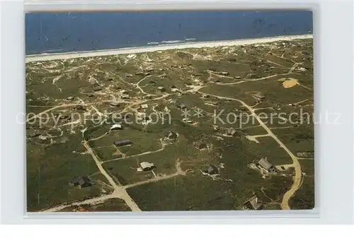 Henne Strand Fliegeraufnahme Duenenhaeuser und Strand Kat. Daenemark