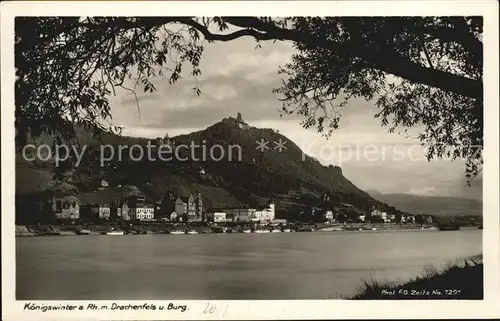 Foto Zeitz F.G. Nr. 1291 Koenigswinter Drachenfels Burg  Kat. Berchtesgaden