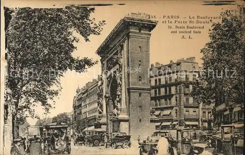 Paris Boulevard et la Porte Saint Denis Kat. Paris
