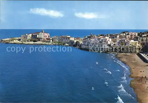 Gargano Vieste Fliegeraufnahme mit Strand / Italien /Italien