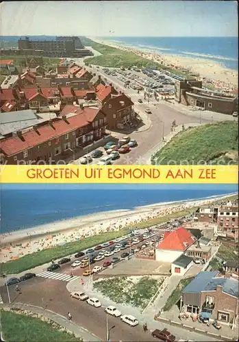 Egmond aan Zee Fliegeraufnahme Zentrum und Strand Kat. Niederlande