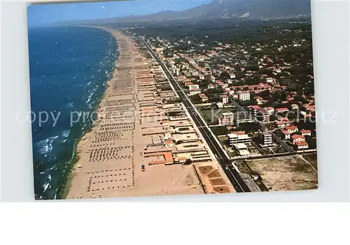 Marina di Pietrasanta Fliegeraufnahme mit Strand Kat. Lucca