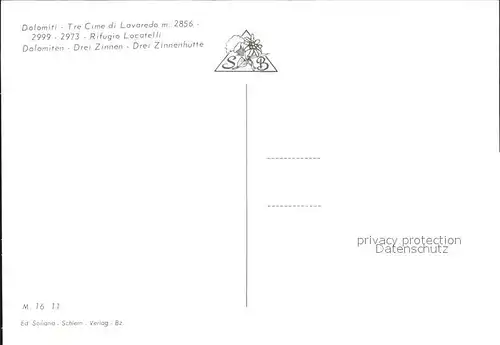 Dreizinnenhuette Tre Cime di Lavaredo Rifugio Locatelli Dolomiti Berghaus Dolomiten Kat. Sexten Sesto Suedtirol