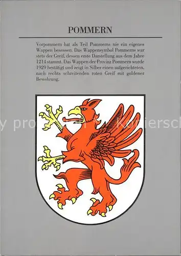 Pommern Mosel Wappen Kat. Pommern