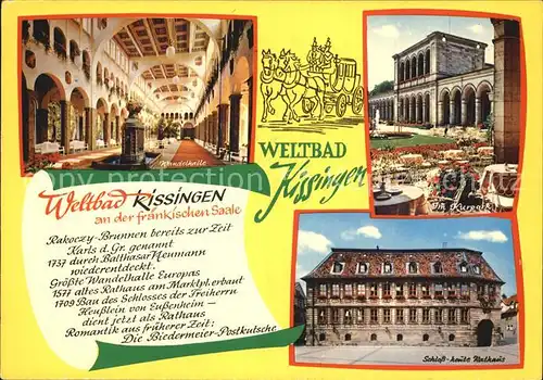 Bad Kissingen Schloss Rathaus Kurpark Wandelhalle  Kat. Bad Kissingen