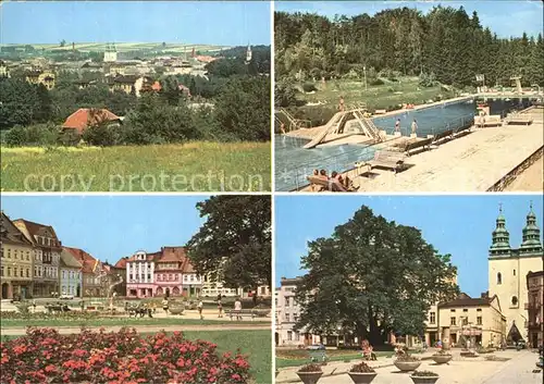 Glucholazy Stadtansichten Schwimmbad Kat. Bad Ziegenhals Oberschlesien