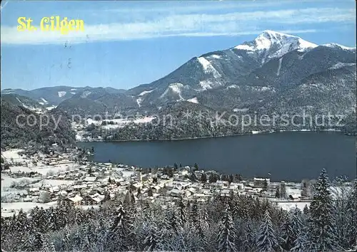 St Gilgen Salzkammergut Wolfgangsee mit Schafberg Kat. St Gilgen Wolfgangsee