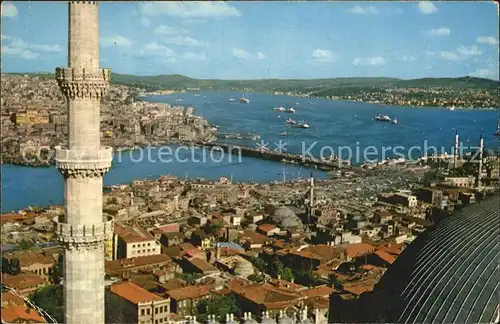 Istanbul Constantinopel View of Golden Horn Galata Bridge and the Bosphorus from Sueleymaniye Kat. Istanbul