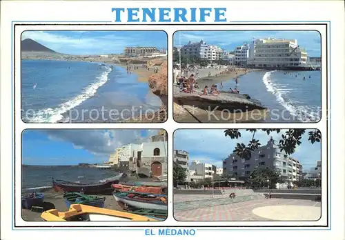 El Medano Tenerife Strand Boote am Strand Grosser Platz Kat. Islas Canarias Spanien