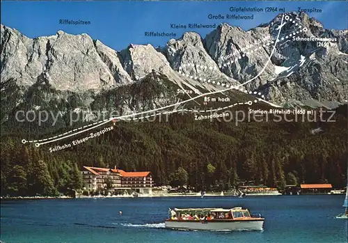 Eibsee mit Eibseehotel und Zugspitze Kat. Grainau