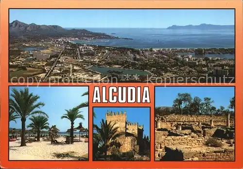 Alcudia Mallorca Fliegeraufnahme Strand Runinen Kat. Spanien