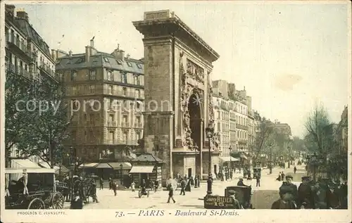 Paris Boulevard Saint Denis Porte Saint Denis Kat. Paris