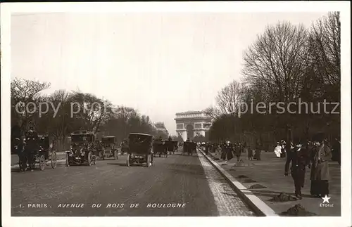 Paris Avenue du Bois de Boulogne Traffic Automobile Pferdedroschken Kat. Paris