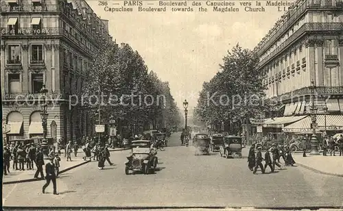 Paris Boulevard des Capucines vers la Madeleine Automobile Kat. Paris
