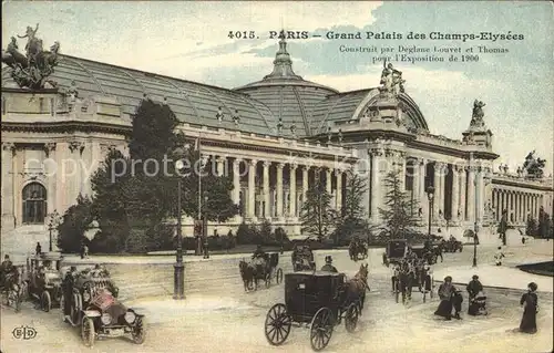 Paris Grand Palais des Champs Elysees Traffic Automobile Pferdekutsche Kat. Paris