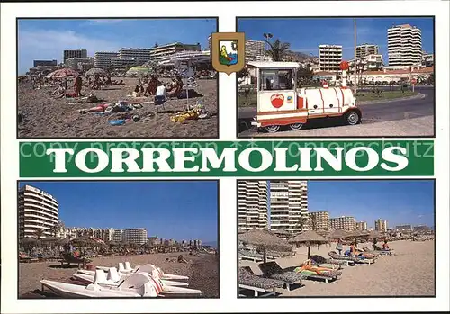 Torremolinos Stadtansichten Strand Touristenbahn Kat. Malaga Costa del Sol