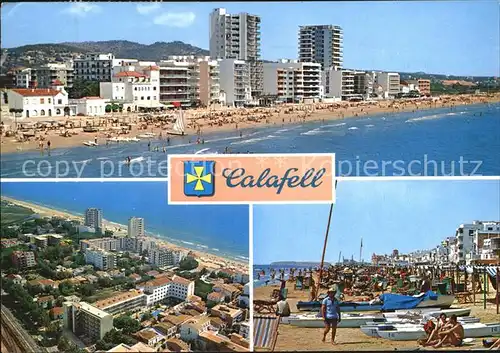 Calafell Teilansicht Strand Panorama  Kat. Spanien