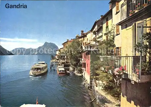 Gandria Lago di Lugano Schiffsanlegestelle Kat. Gandria