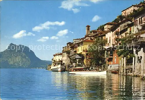 Gandria Lago di Lugano Schiffsanlegestelle Kat. Gandria