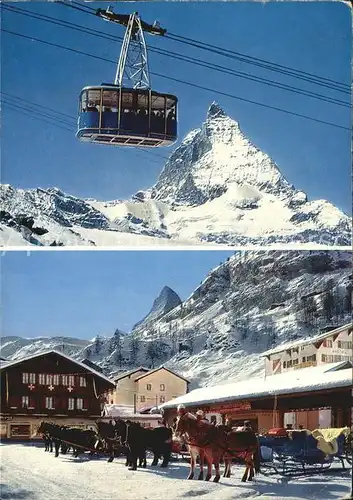 Zermatt VS Seilbahn mit Matterhorn Kat. Zermatt