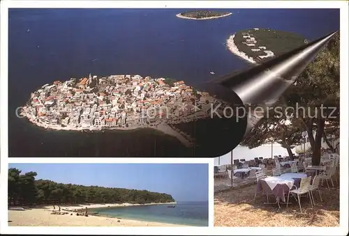 Primosten Fliegeraufnahme Hrvatska Strand Terrasse Kat. Kroatien