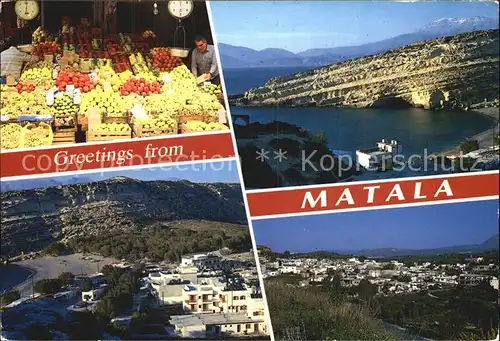 Matala Markt Teilansichten Panorama Kat. Insel Kreta